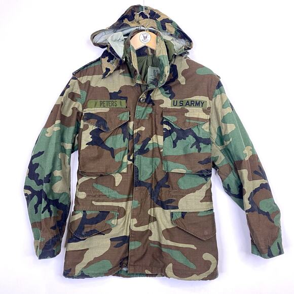 US Army Woodland Camo M65 Field Jacket Sz XS Government Military Issue Tactical - Picture 1 of 8